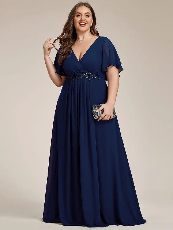 plus-size-floral-applique-short-sleeve-a-line-chiffon-evening-dress-ee01960