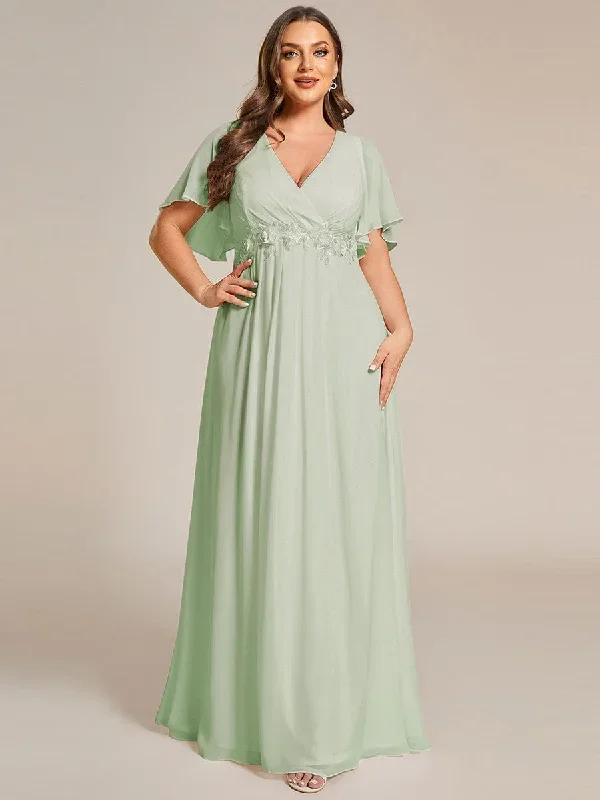 plus-size-floral-applique-short-sleeve-a-line-chiffon-evening-dress-ee01960