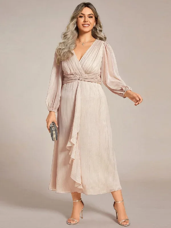 plus-size-twist-knot-louts-leaf-long-sleeve-a-line-evening-dress-ee01977