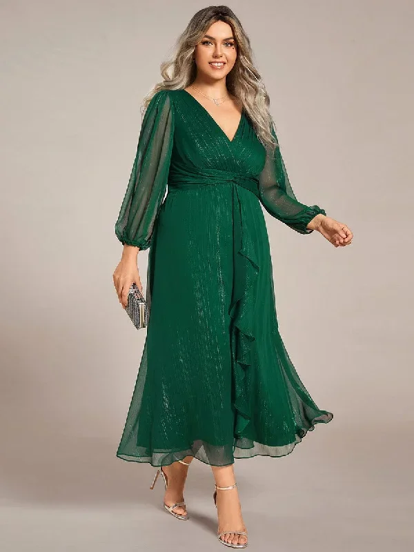 plus-size-twist-knot-louts-leaf-long-sleeve-a-line-evening-dress-ee01977