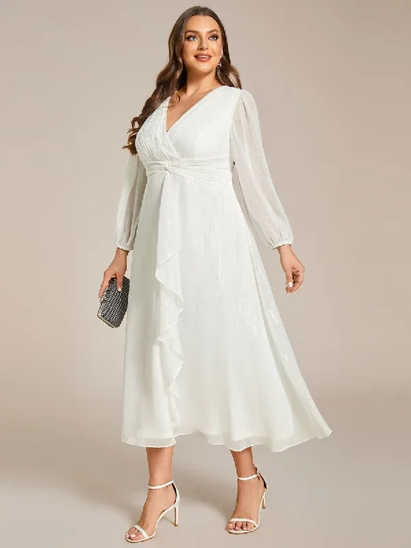 plus-size-twist-knot-louts-leaf-long-sleeve-a-line-evening-dress-ee01977