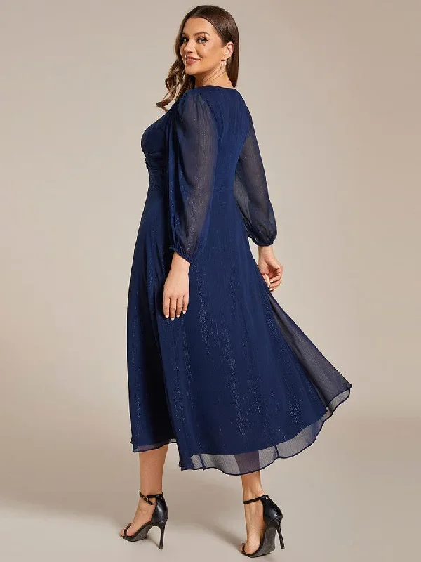 plus-size-twist-knot-louts-leaf-long-sleeve-a-line-evening-dress-ee01977