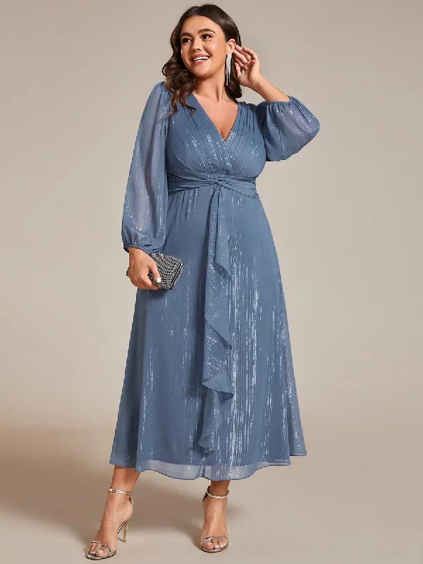 plus-size-twist-knot-louts-leaf-long-sleeve-a-line-evening-dress-ee01977