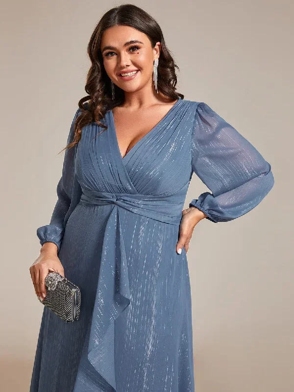 plus-size-twist-knot-louts-leaf-long-sleeve-a-line-evening-dress-ee01977