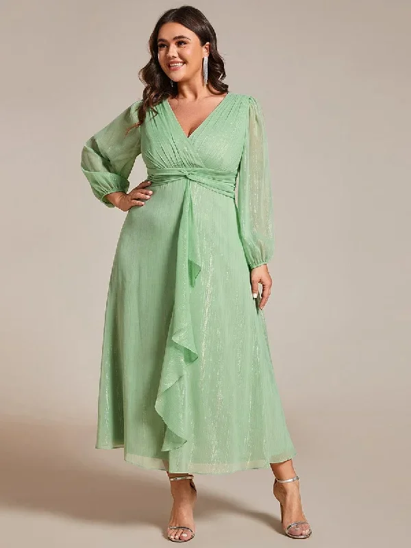 plus-size-twist-knot-louts-leaf-long-sleeve-a-line-evening-dress-ee01977