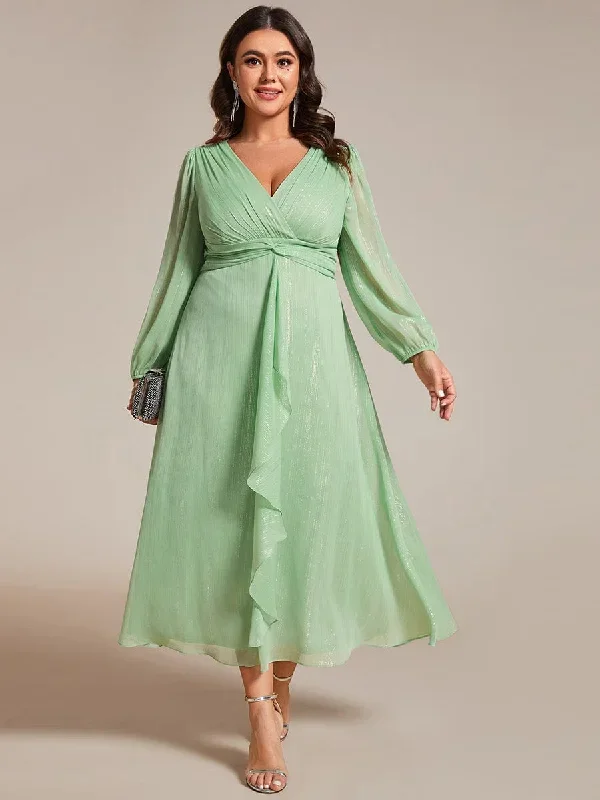 plus-size-twist-knot-louts-leaf-long-sleeve-a-line-evening-dress-ee01977