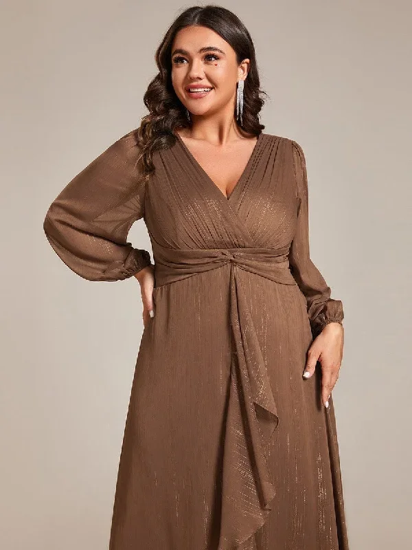 plus-size-twist-knot-louts-leaf-long-sleeve-a-line-evening-dress-ee01977