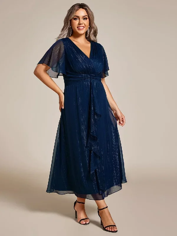 plus-size-twist-knot-louts-leaf-long-sleeve-a-line-evening-dress-ee01977