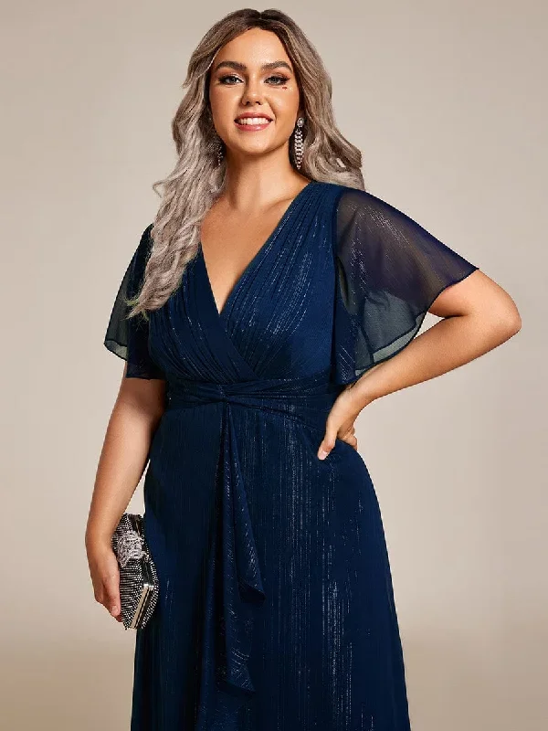 plus-size-twist-knot-louts-leaf-long-sleeve-a-line-evening-dress-ee01977