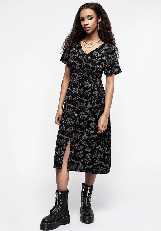 poisonous-plants-short-sleeve-midi-dress