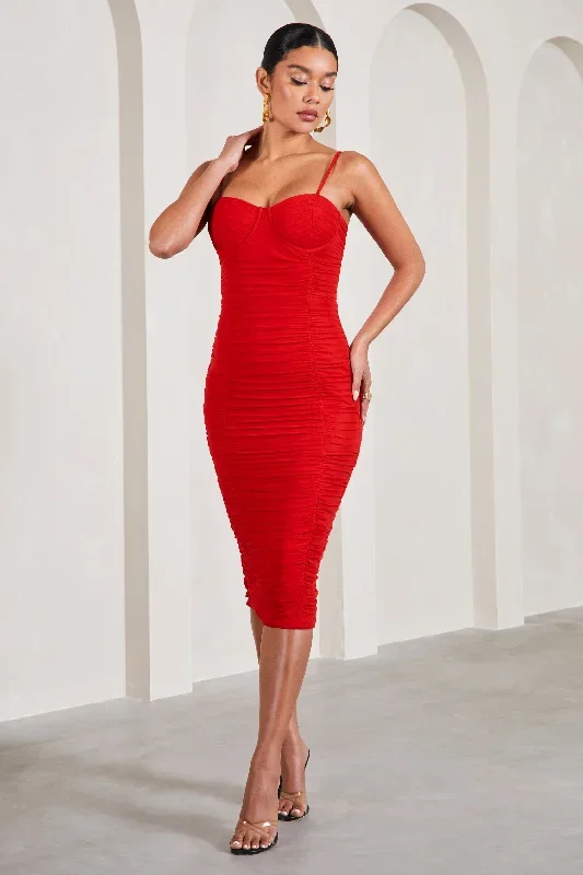 red-corset-mesh-midi-dress