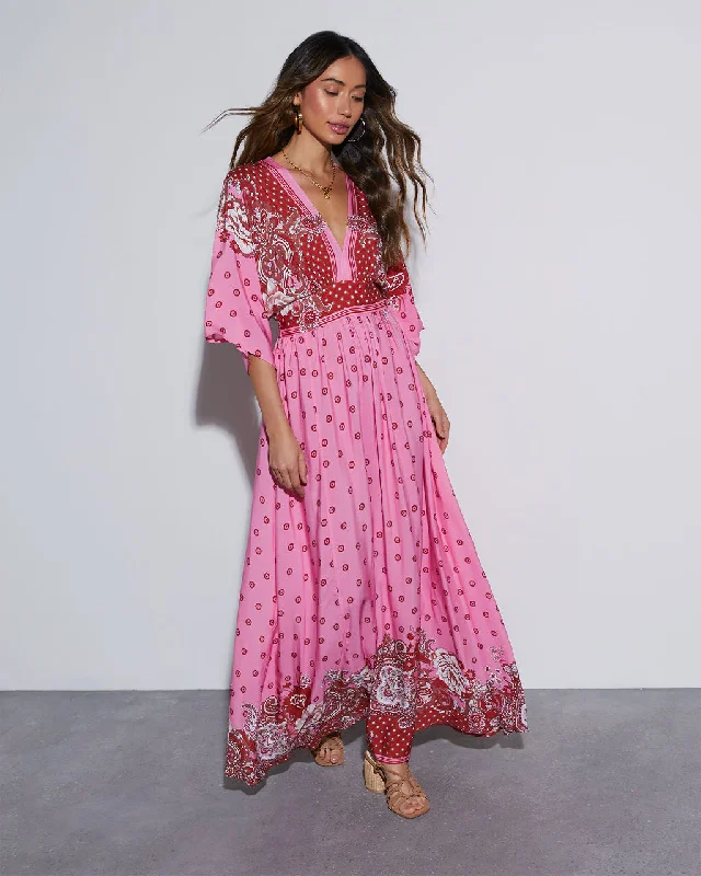 Samaya Long Sleeve Paisley Maxi Dress