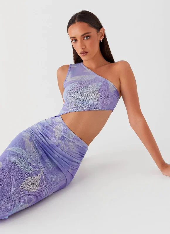 Shadows In The Sun Mesh Maxi Dress - Purple Rain