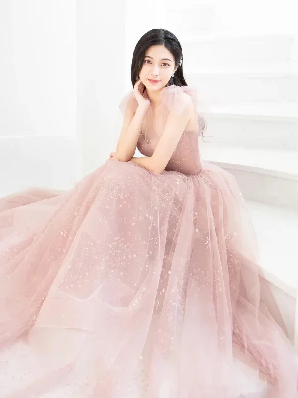 simple-pink-a-line-tulle-long-prom-dress-pink-tulle-formal-dress