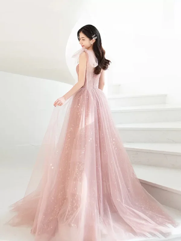 simple-pink-a-line-tulle-long-prom-dress-pink-tulle-formal-dress