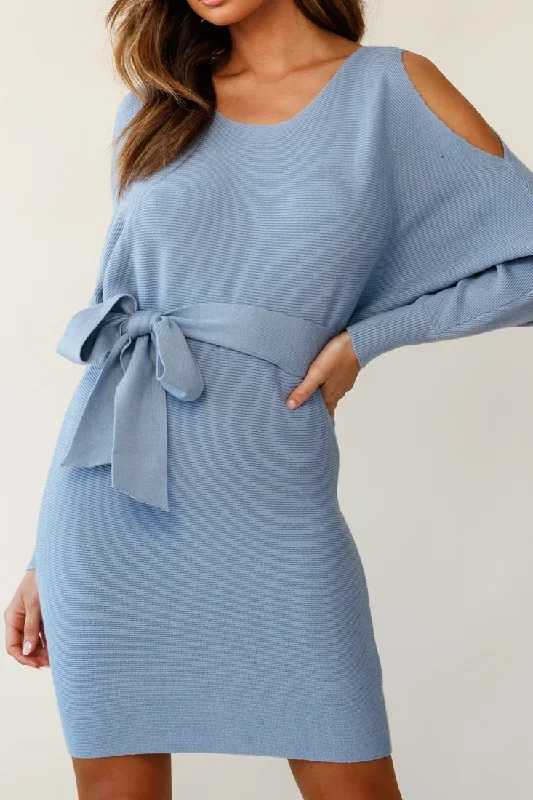 sorry-honey-cold-shoulder-knit-dress-midnight-blue