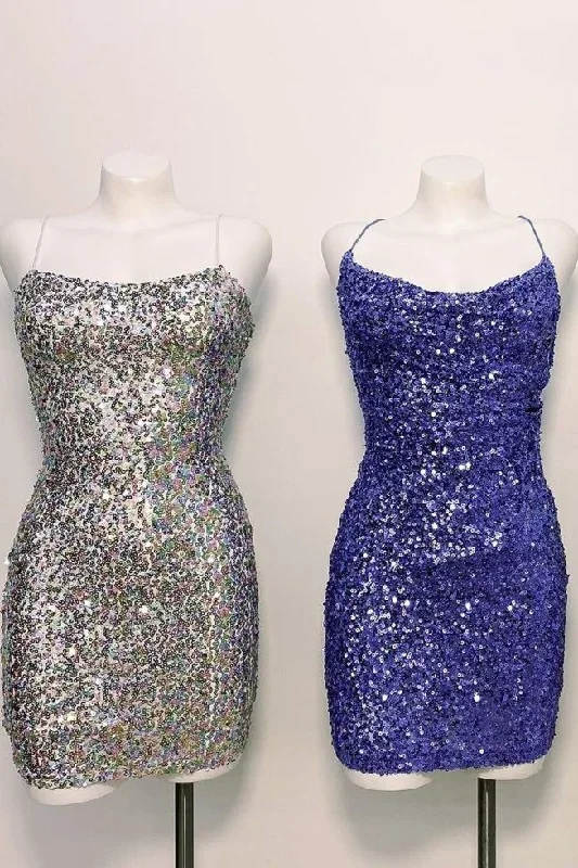 Sparkle Sheath Short Sequins Homecoming Dress