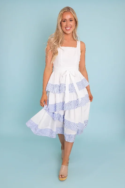 RESTOCK: Summers In Greece Midi Dress