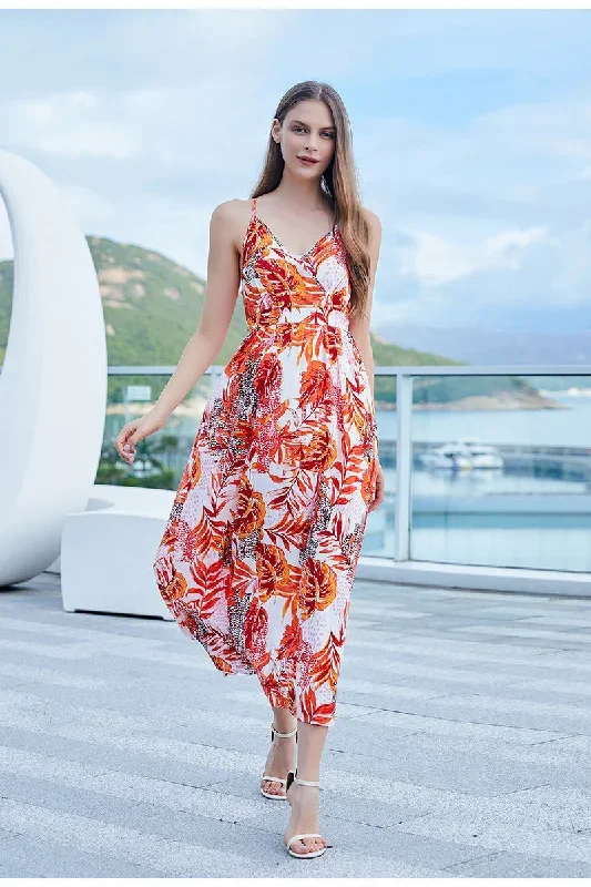 2024 Take Me To Paradise Printed Maxi Dress - Salmon