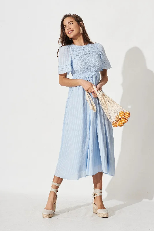 Talisa Maxi Dress In Sky Blue Cotton