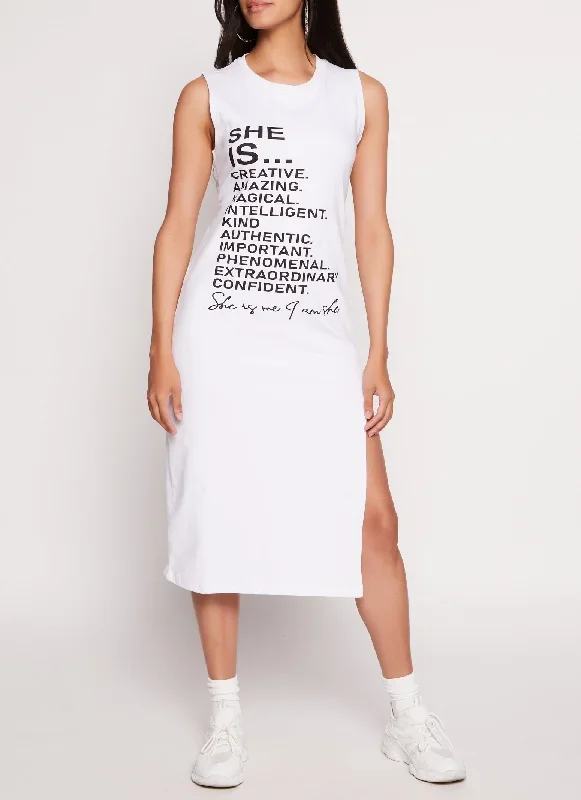 She Is Graphic T Shirt Dress