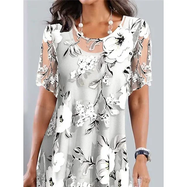 womens-casual-dress-chiffon-dress-summer-dress-floral-print-crew-neck-midi-dress-fashion-streetwear-outdoor-daily-short-sleeve-regular-fit-gray-summer-spring-s-m-l-xl-xxl